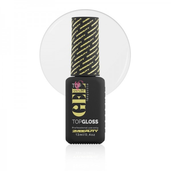 Top Gel Hema Free White, Gel de luciu 2M Beauty, Top Coat alb extra lucios 13 ml